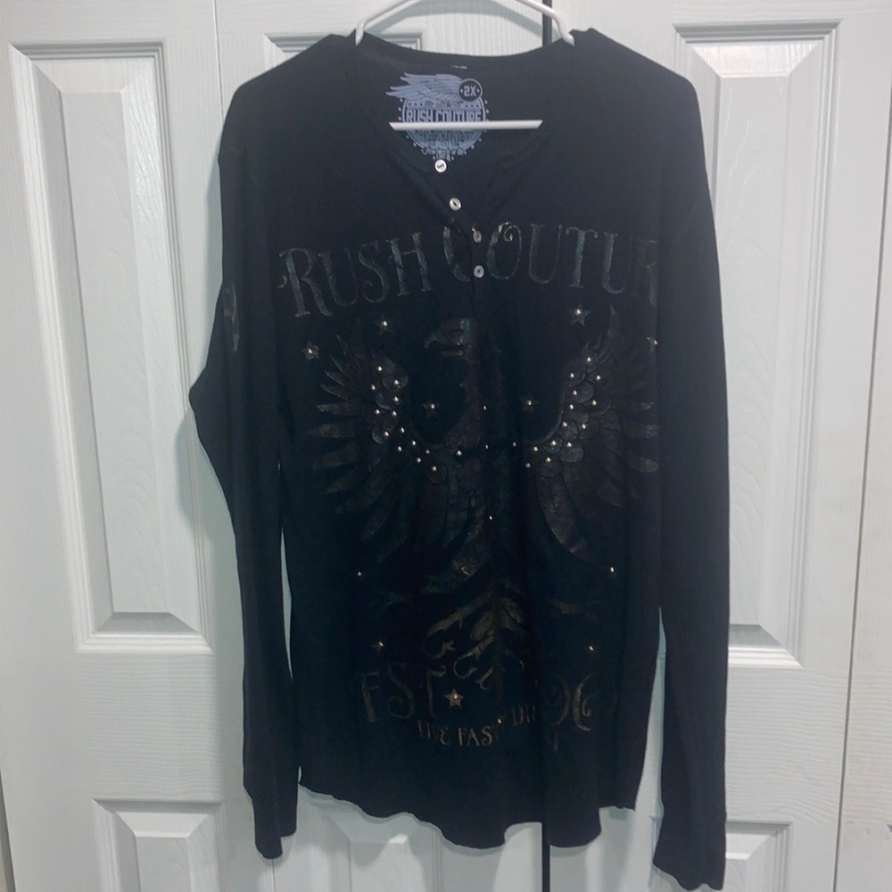 RUSH COUTURE Henley graphic shirt